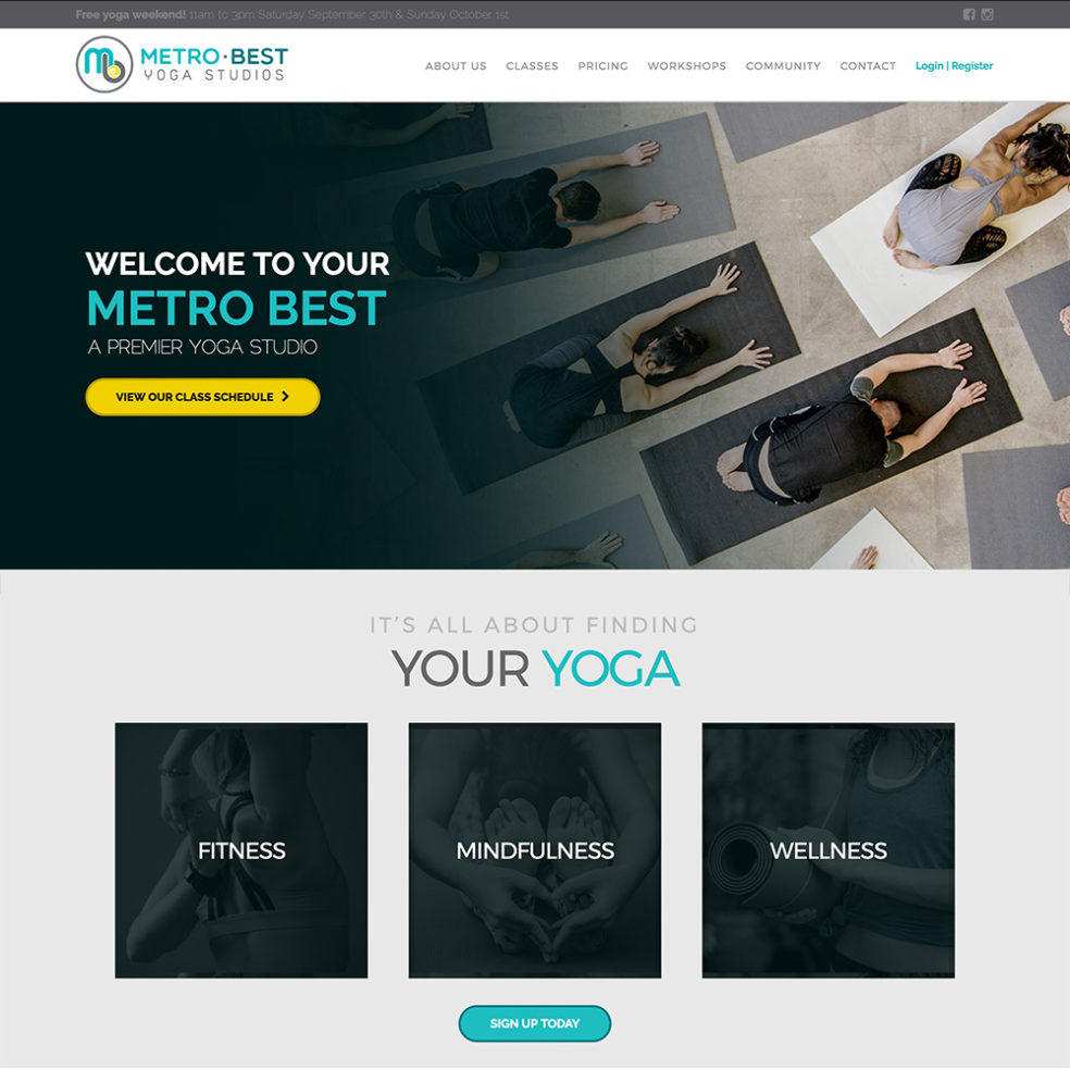 Metro Best Yoga website
