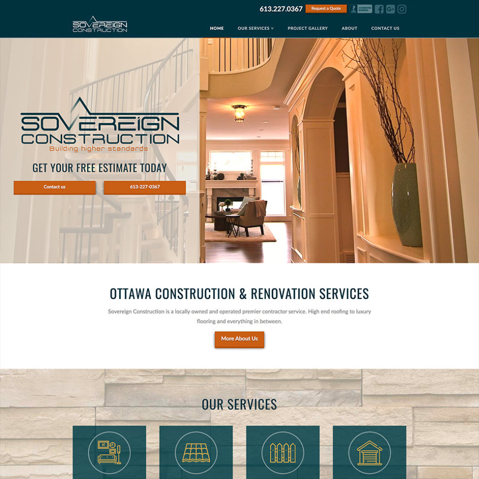 Sovereign Construction Website