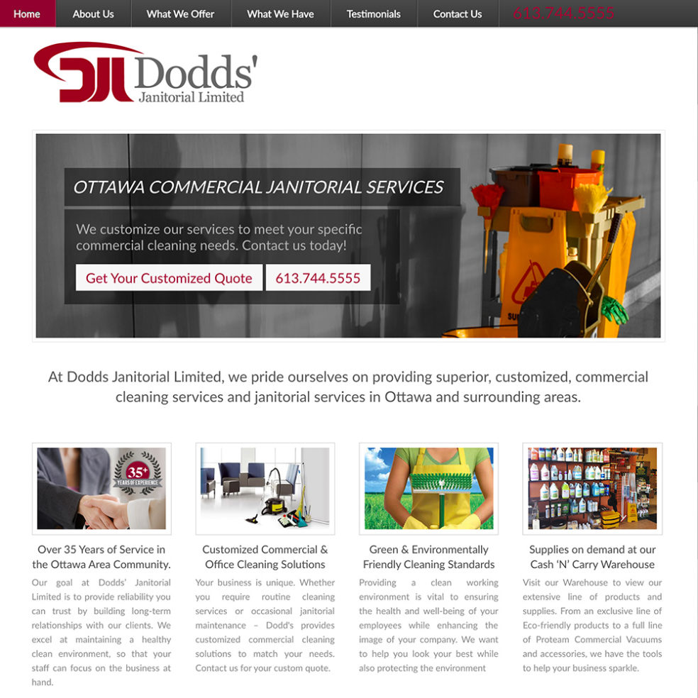 Dodds Janitorial website