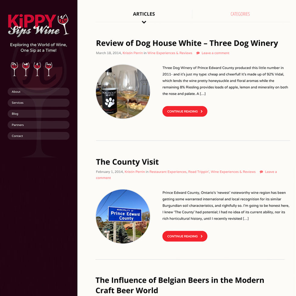 Kippy Sips Wine website